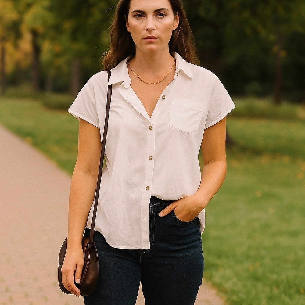 Linen White Blouse